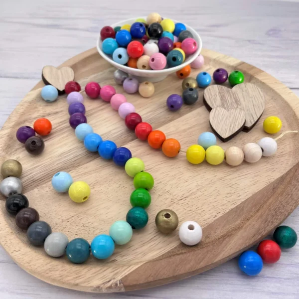 Koraliki drewniane 12mm • 25 sztuk — Kiki-Ena Materiały do tworzenia Drewno naturalne