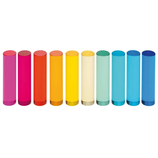 Cylindry akrylowe 10 x 2,5 cm zestaw 10 szt. — Eduplay zabawka edukacyjna dla przedszkola