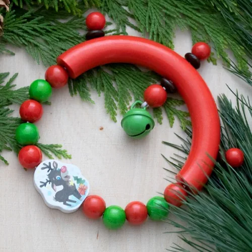 Zestaw DIY pierścień chwytny renifer — Kiki-Ena Materiały do rękodzieła z naturalnego drewna