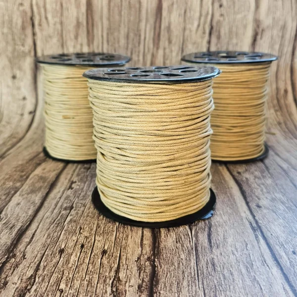 Sznur bawełniany woskowany Ø2mm • 1 metr — Kiki-Ena materiały do majsterkowania naturalne drewno