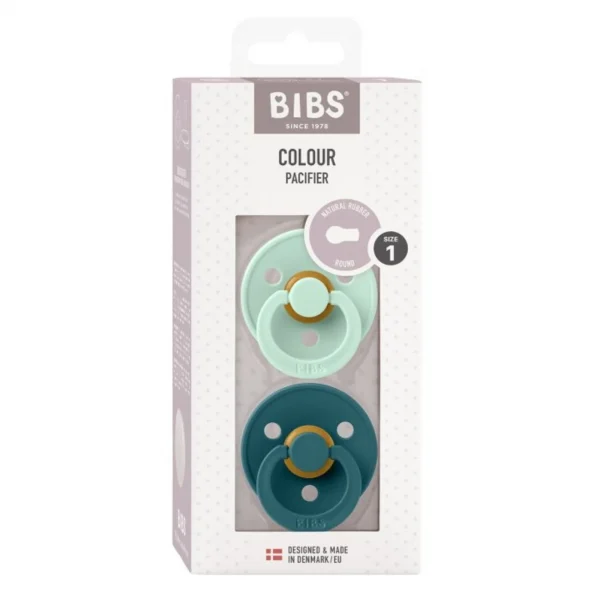 BIBS Smoczek - Colour 2-pak, Rozmiar 1, Nordic Mint/Forest Lake — Kiki-Ena materiały do rękodzieła drewno naturalne