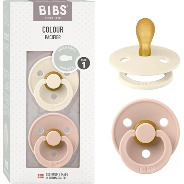 BIBS Smoczek - Colour 2-pak, Rozmiar 1, Vanilla/Blush — Kiki-Ena materiały do rękodzieła drewno naturalne