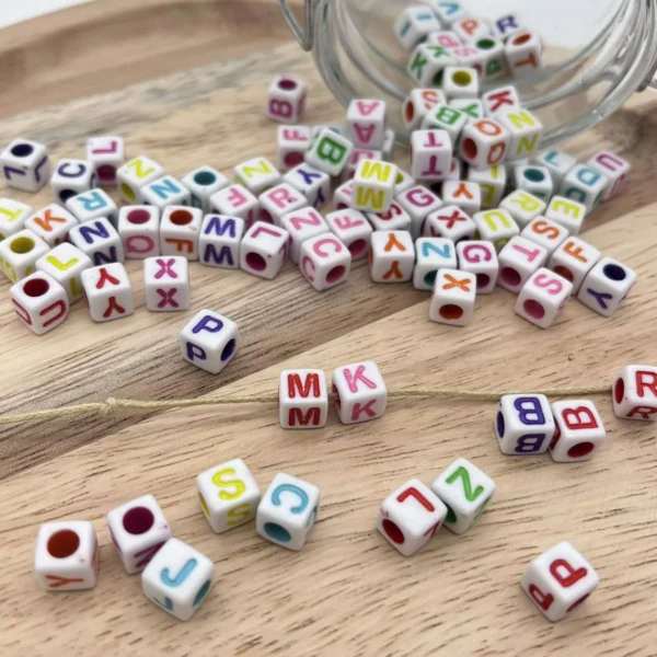 Mix kostek do liter plastik • 7mm • biały-wielokolorowy • 25g — Kiki-Ena Materiały do majsterkowania Naturalne drewno