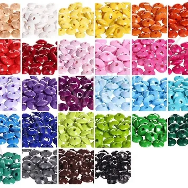 Opakowanie maxi • Koraliki soczewicowe 10mm • 500 szt. — Kiki-Ena Materiały artystyczne Naturalne drewno