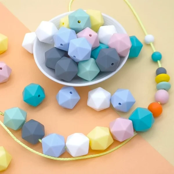 Perełka heksagonalna silikon 16 mm — Kiki-Ena Materiały do tworzenia z naturalnego drewna