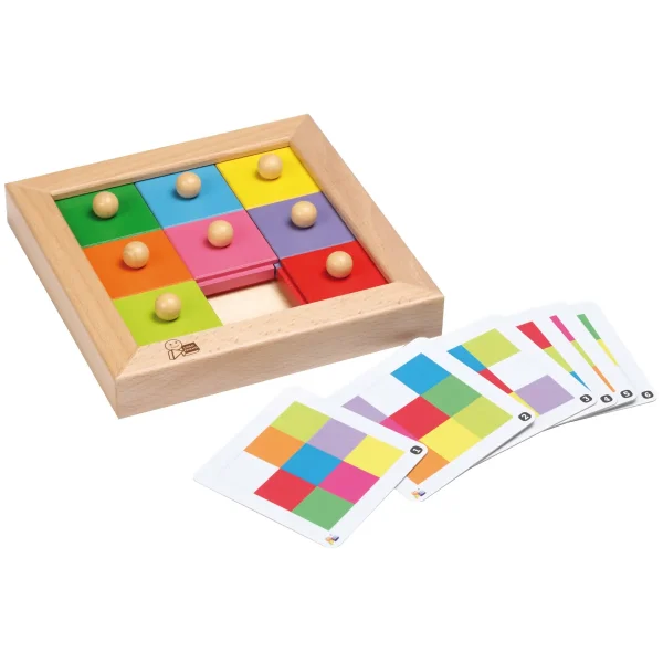 Drewniana gra przesuwna z 6 kartami — Eduplay zabawka edukacyjna dla przedszkola