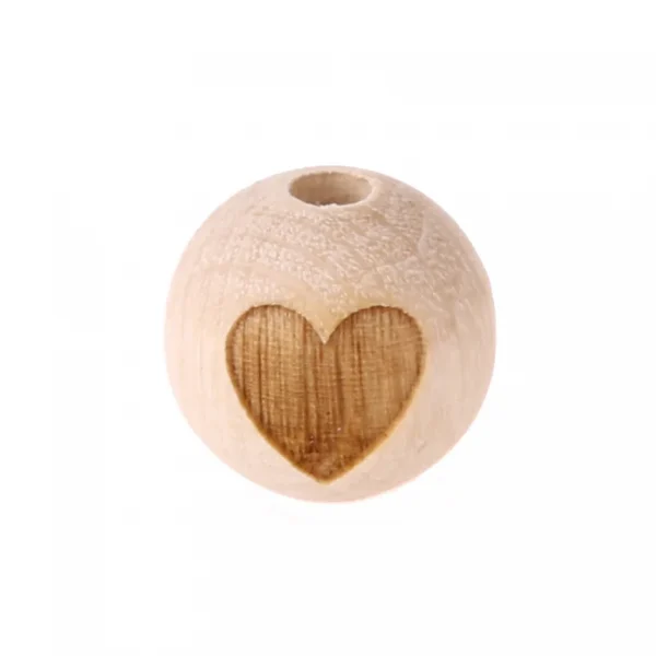 Drewniana perła Serce 15 mm — Kiki-Ena Materiały plastyczne Drewno naturalne
