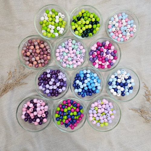 Mix koralików drewnianych 10mm • 50 sztuk — Kiki-Ena Materiały do rękodzieła Naturalne drewno