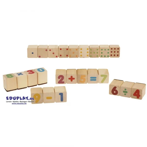 Drewniany stempel matematyka — Eduplay zabawka pedagogiczna przedszkole