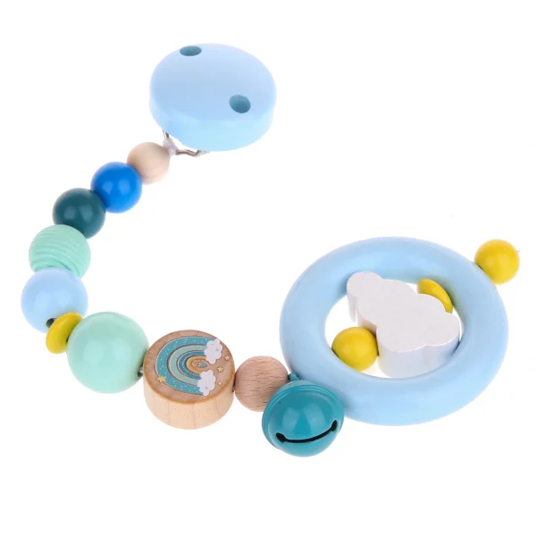 Zawieszka do wózka Tęcza Zestaw do tworzenia babyblue — Kiki-Ena Materiały do tworzenia Drewno naturalne