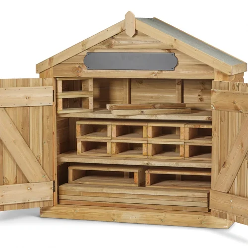 Domek części luźnych z zestawem klocków (DR019) — Millhouse Zabawki edukacyjne Szkoła