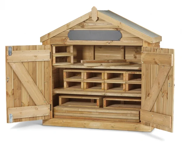 Domek części luźnych z zestawem klocków (DR019) — Millhouse Zabawki edukacyjne Szkoła
