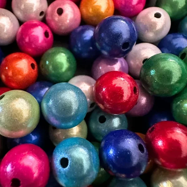 Magiczne Perły • 10mm • 50 sztuk • reflektujące perły✓ Iluzja 3D✓ Perły akrylowe✓ — Kiki-Ena Materiały do rękodzieła Drewno naturalne