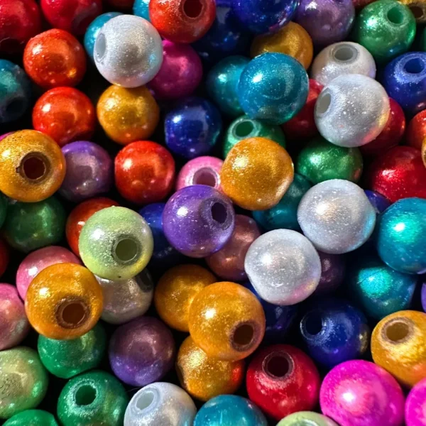 Magiczne Perły • 6mm • 100 sztuk • Perły 3D✓ reflektujące✓ Perły akrylowe✓ — Kiki-Ena Materiały do rękodzieła Drewno naturalne