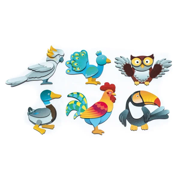 Magnetyczne puzzle Ptaki zestaw 6 szt. — Eduplay zabawki edukacyjne Przedszkole