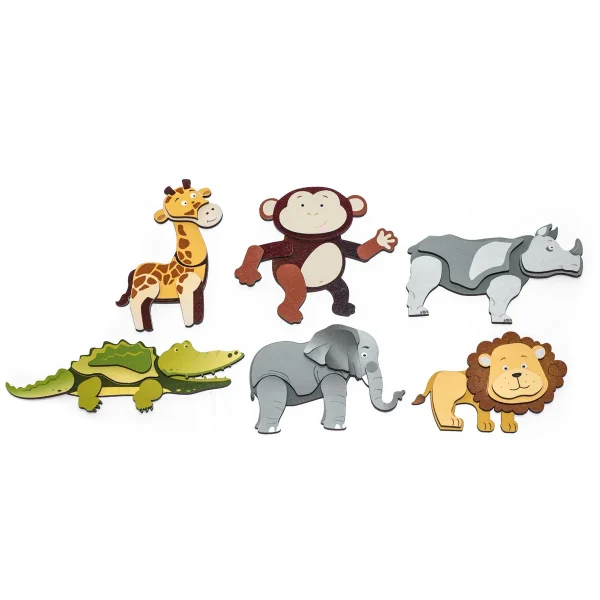 Magnetyczne puzzle Zwierzęta dzikie zestaw 6 szt. — Eduplay zabawki edukacyjne Przedszkole