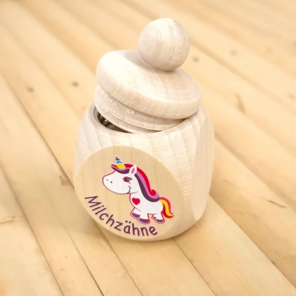 Pudełko na pierwsze zęby Jednorożec Różowy — Kiki-Ena Materiały do tworzenia Drewno naturalne