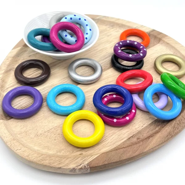 Mini pierścienie drewniane do rzemiosła 36mm Mix — Kiki-Ena Materiały do rzemiosła Drewno naturalne
