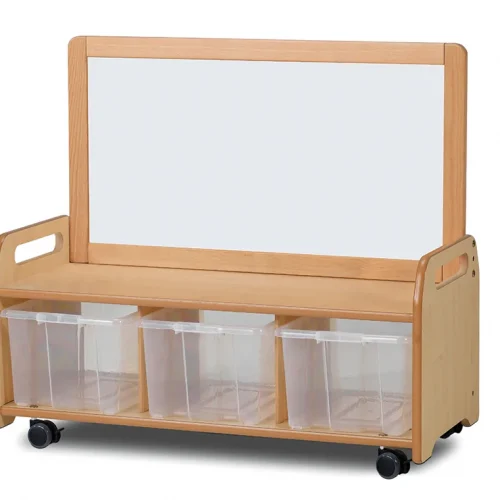 Mobilny, magnetyczny system do przechowywania z 3 przezroczystymi pojemnikami — Millhouse Edukacyjne zabawki szkoła