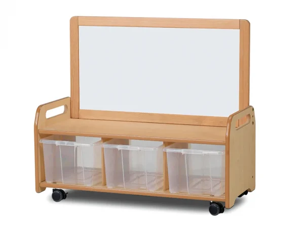 Mobilny, magnetyczny system do przechowywania z 3 przezroczystymi pojemnikami — Millhouse Edukacyjne zabawki szkoła