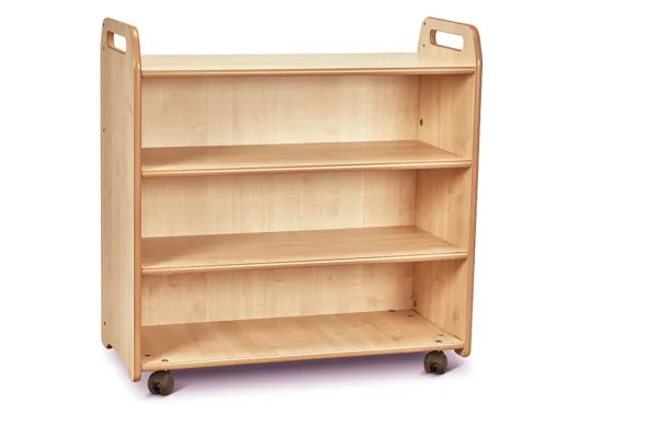 Mobilny regał z lustrzaną ścianą tylną (pusty) — Millhouse Zabawki Edukacyjne Szkoła