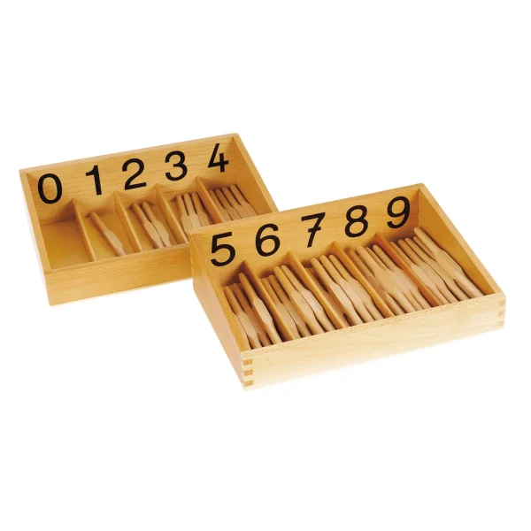 Montessori Pudełka Wrzecion 0-9 — Eduplay zabawka edukacyjna do przedszkola
