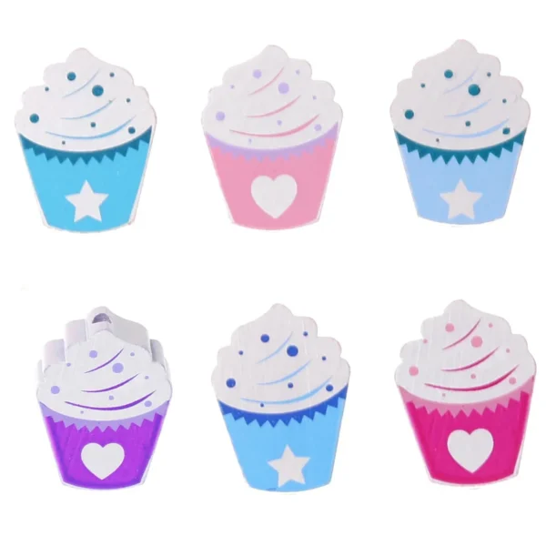 Perła ozdobna Cupcake — Kiki-Ena Materiały do rękodzieła Naturalne drewno