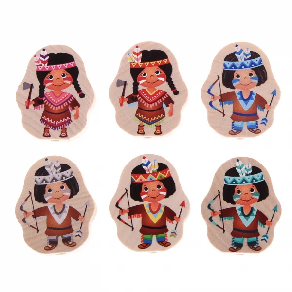 Koralik naturalny Indianin • Indianka — Kiki-Ena Naturalne materiały do tworzenia