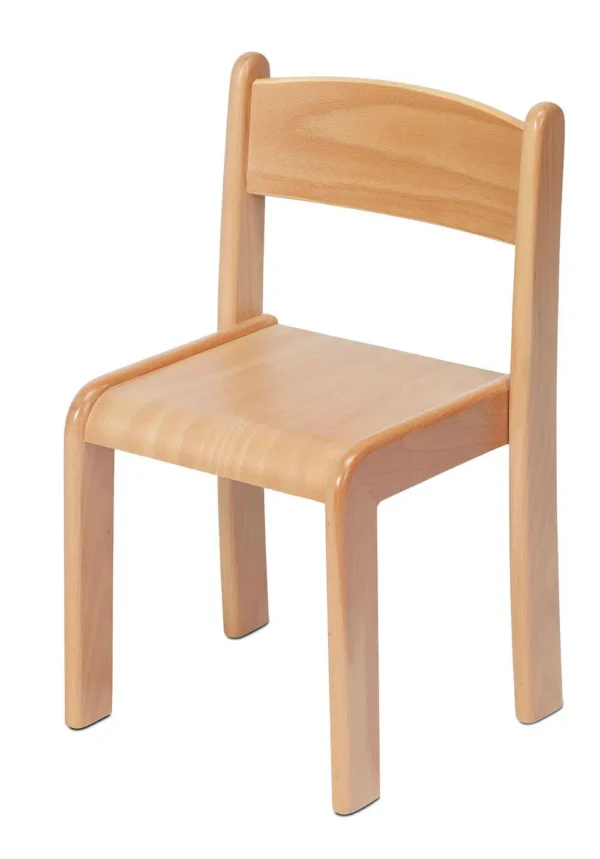 Bukowe krzesła do stos. - Pakiet 4 szt. (Wysokość siedziska 350 mm) — Millhouse Zabawki edukacyjne Szkoła