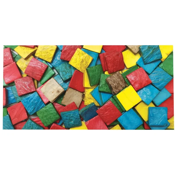 Kwadraty z muszli kokosowych kolorowe 150g — Eduplay zabawka edukacyjna przedszkolna