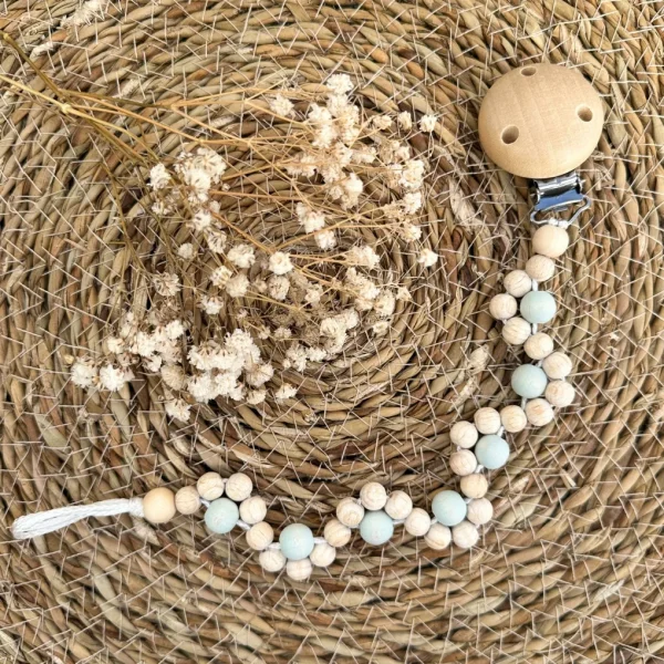 Łańcuszek na Smoczek "Twist" • Zestaw Kreatywny — Kiki-Ena Materiały do Rękodzieła z Naturalnego Drewna