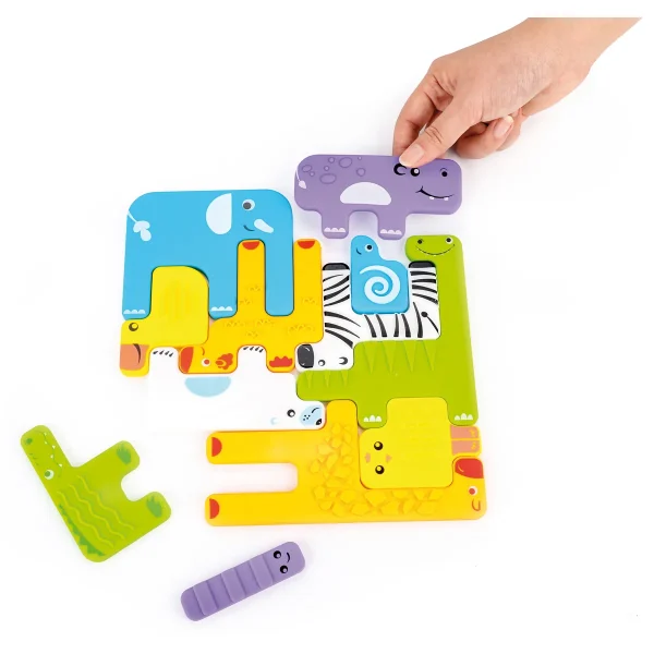 Puzzle Sensoryczne Zwierzęta Zestaw 12 sztuk — Eduplay edukacyjne zabawy do przedszkola