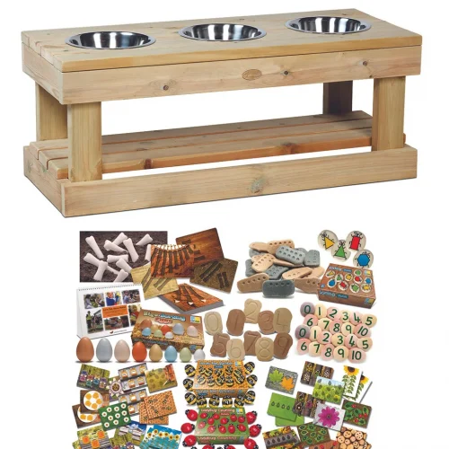 Stacja sensoryczna (3 stacje) plus Outdoor-Mathe-Set PT1144 — Millhouse Zabawki edukacyjne Szkoła