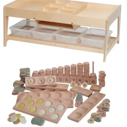 Stół do badań i 4 przejrzyste pojemniki + PT1145 Indoor-Mathe-Set — Millhouse Zabawki edukacyjne Szkoła