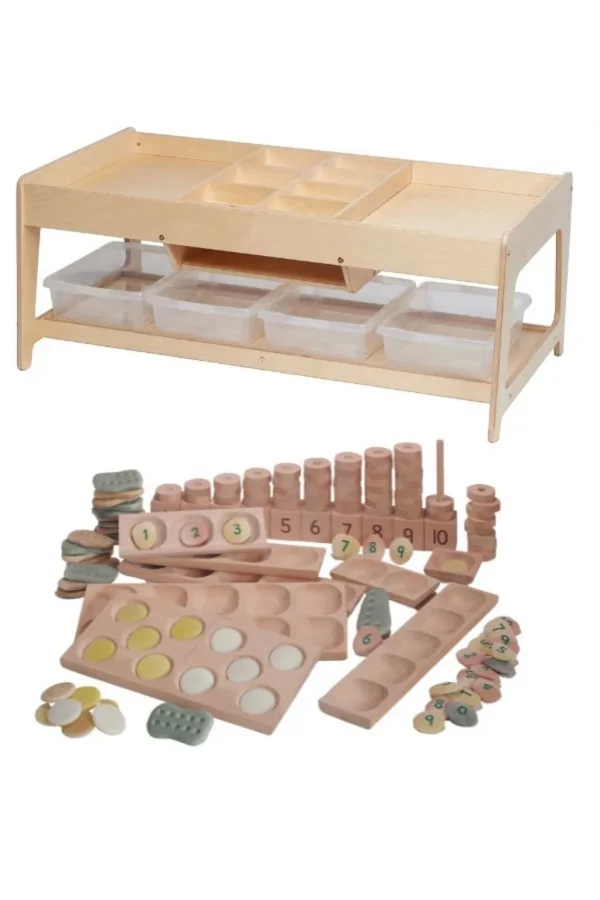 Stół do badań i 4 przejrzyste pojemniki + PT1145 Indoor-Mathe-Set — Millhouse Zabawki edukacyjne Szkoła