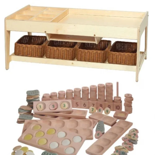 Stół do badań i 4 koszyki + PT1145 Indoor-Mathe-Set — Millhouse Zabawki edukacyjne Szkoła
