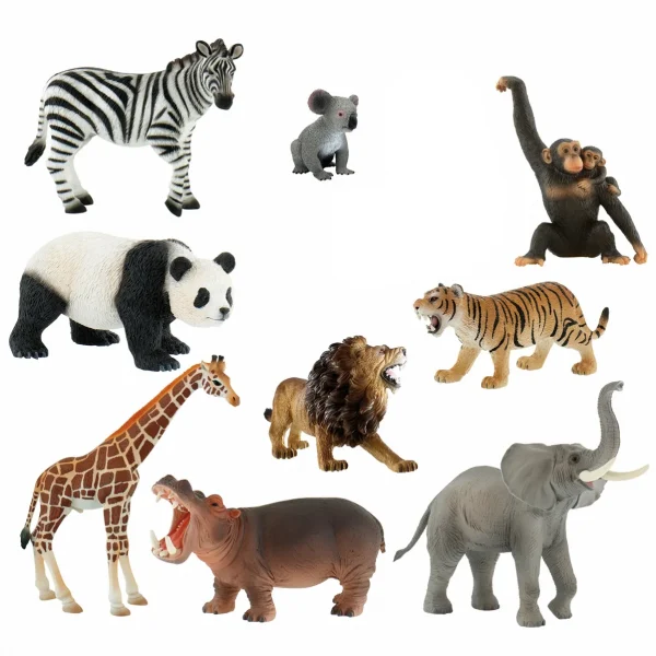 Zestaw 9 figurek zwierząt zoo — Eduplay zabawka edukacyjna przedszkolna